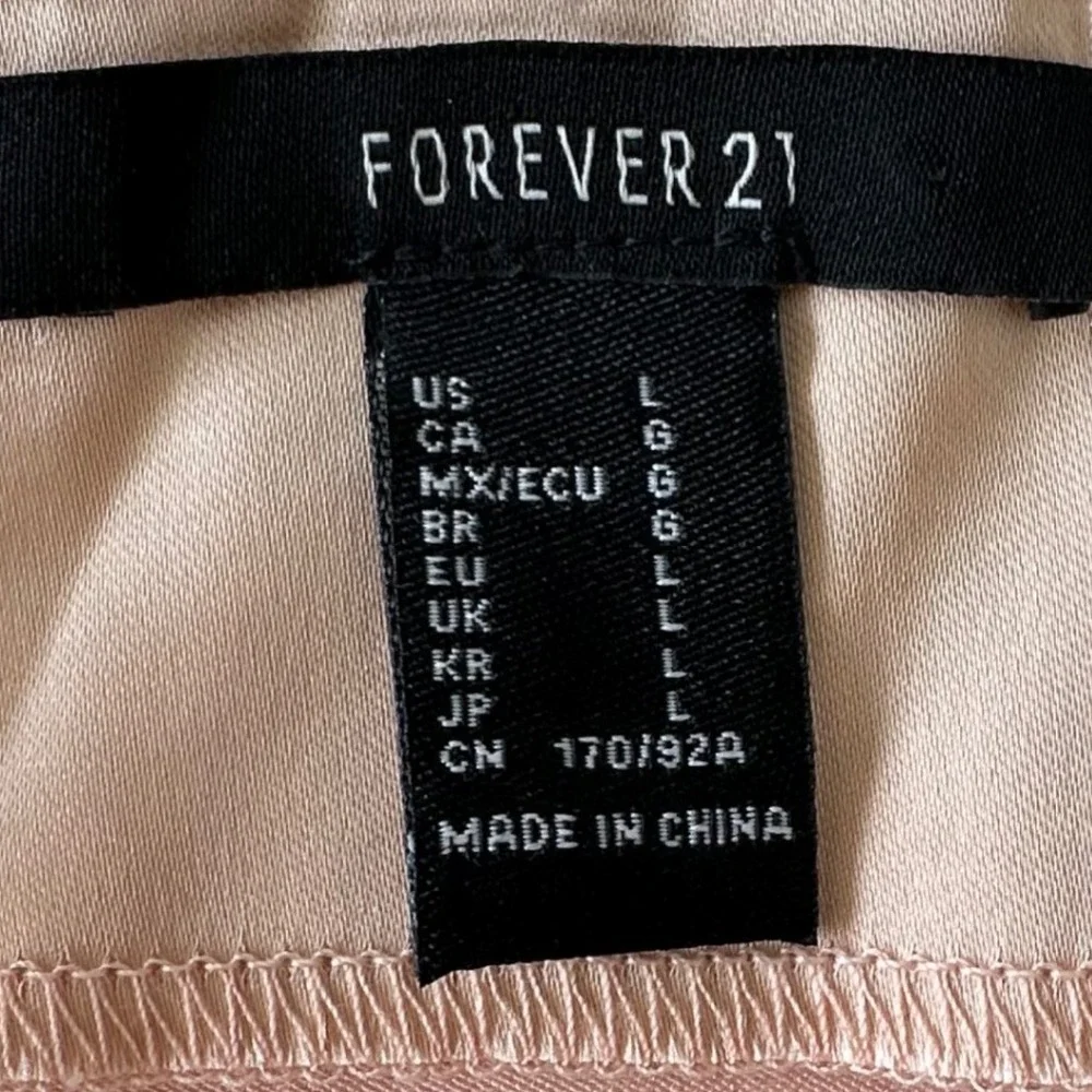 Forever 21 Top Skirt Set Ruched Bodycon Mini Skirt L Peach Blush Hoco Homecoming